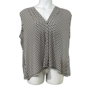 Calvin Klein Women’s Plus size 2XL Sleeveless Stretch Blouse v-neck Gray black